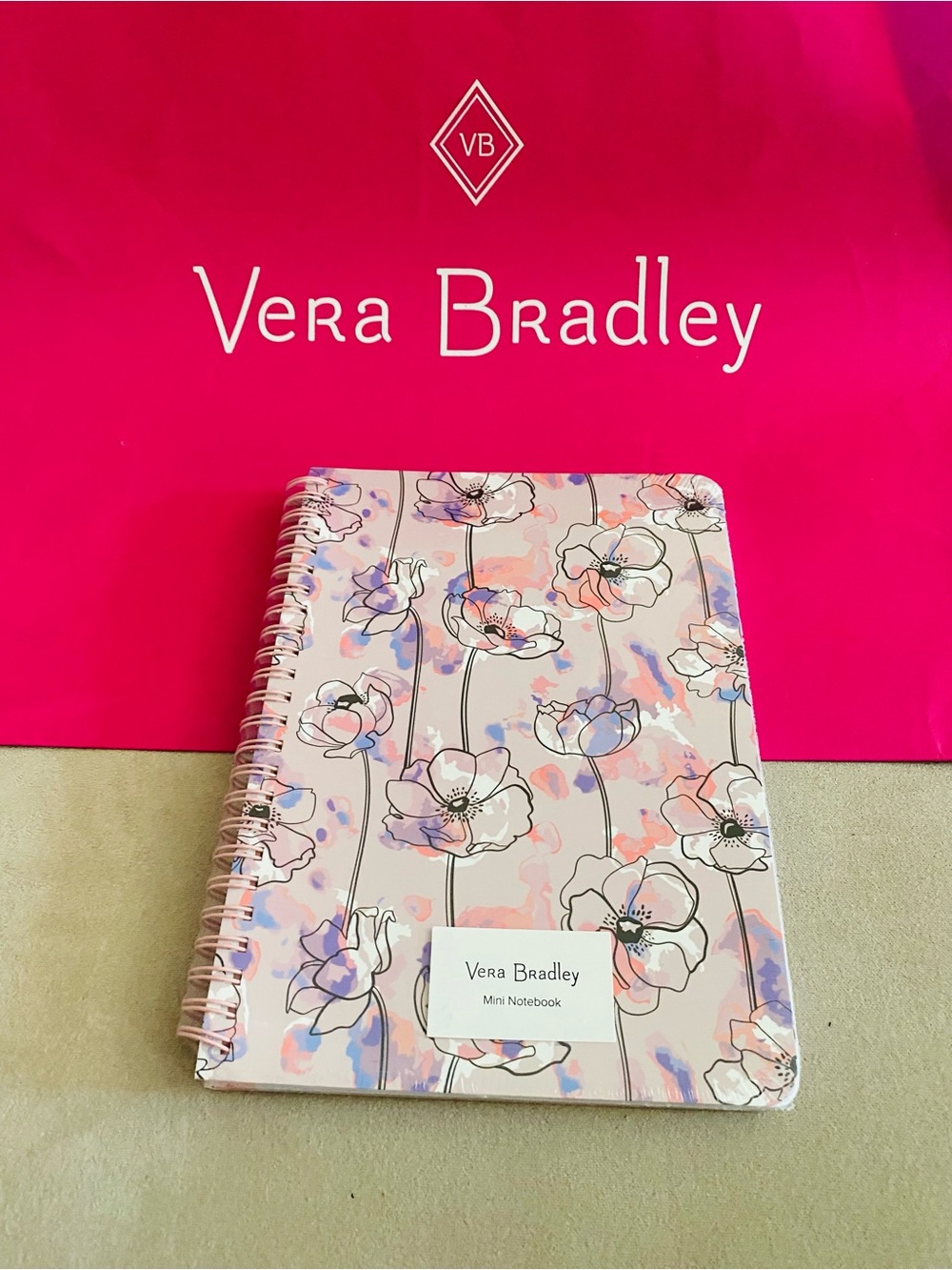 Vera Bradley Mini Spiral Notebook NWT Anemone Watercolor 160 pages
